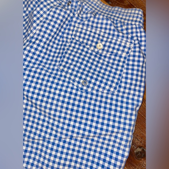 Polo Ralph Lauren gingham blue white trunks mesh lining 5.5” XL drawstring - Picture 5 of 9